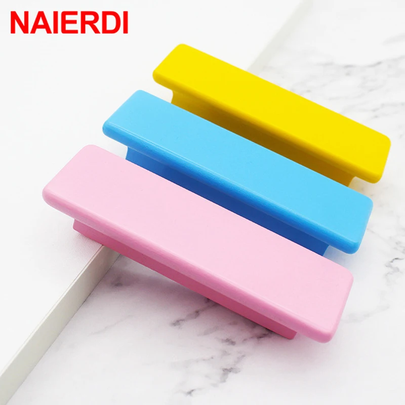 NAIERDI الأطفال غرفة خشبية مجلس الوزراء المقابض المطبخ مقابض باب معكرون خزانة دولاب مقبض مقابض أدراج