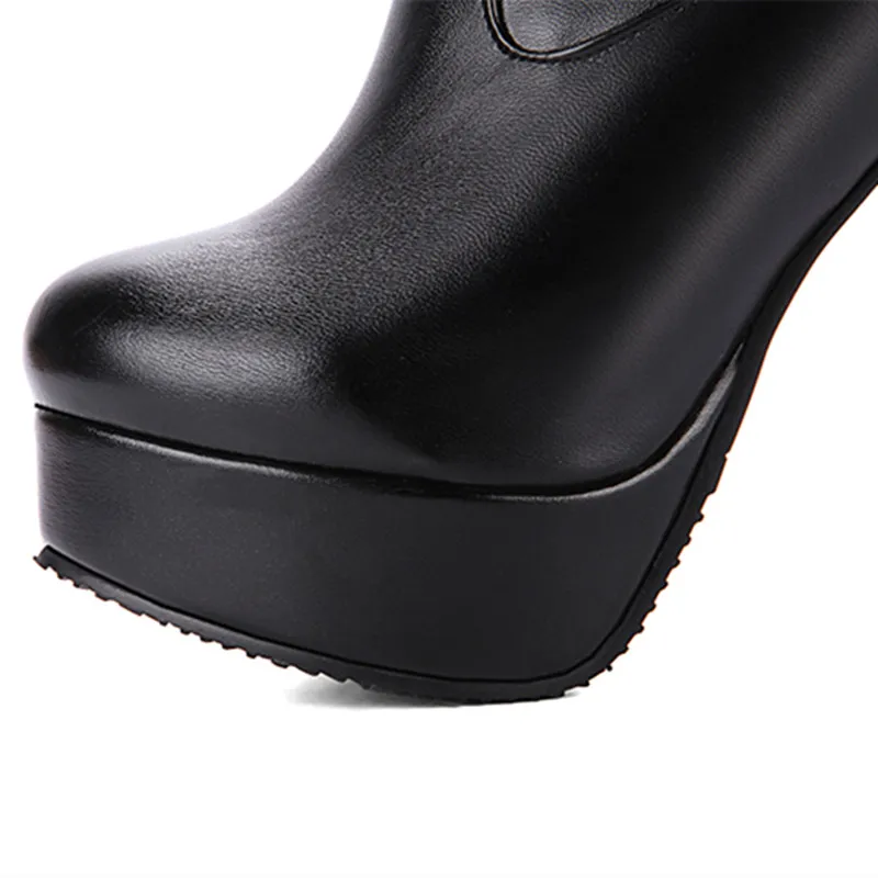 Thigh High Boots Women Platform Fashion over the knee Boots Sexy High Heels White Black Nightclub Party Shoe Woman Large Size 48