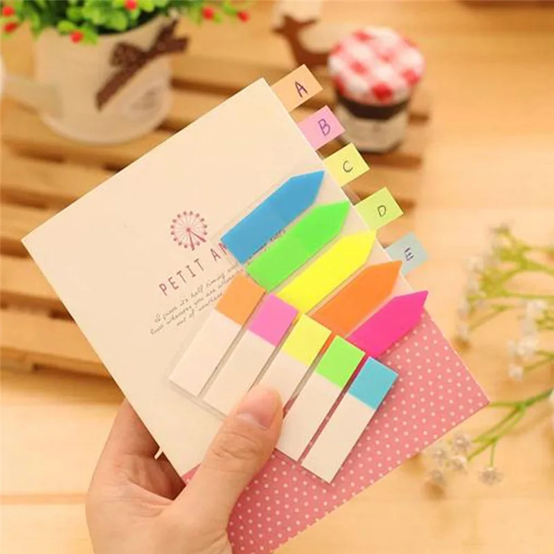 

Creative Stickers Stationery Fluorescent Classification Index Paste Label PET Stickers 20 Pcs