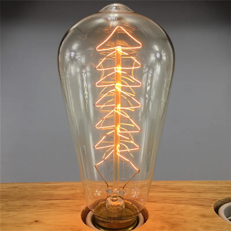 Retro ST64 Christmas tree Edison light E27 40W 110V/220V Carbon Country