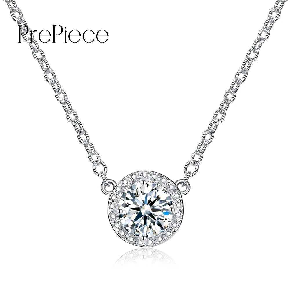 PrePiece Круглый Циркон Подвеска Новый Уникальный Кристалл Длинные звено цепи
