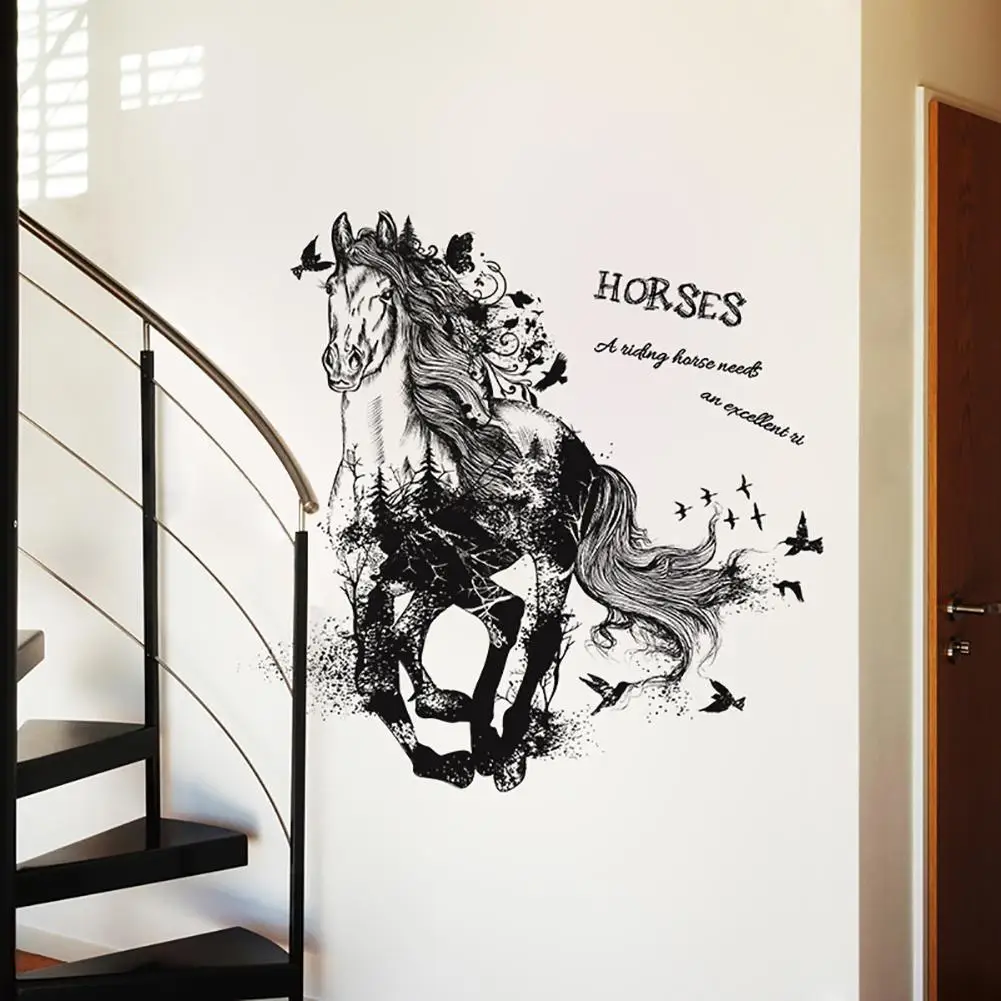 Removable Running Horse Wall Sticker Decal Living Room TV Background