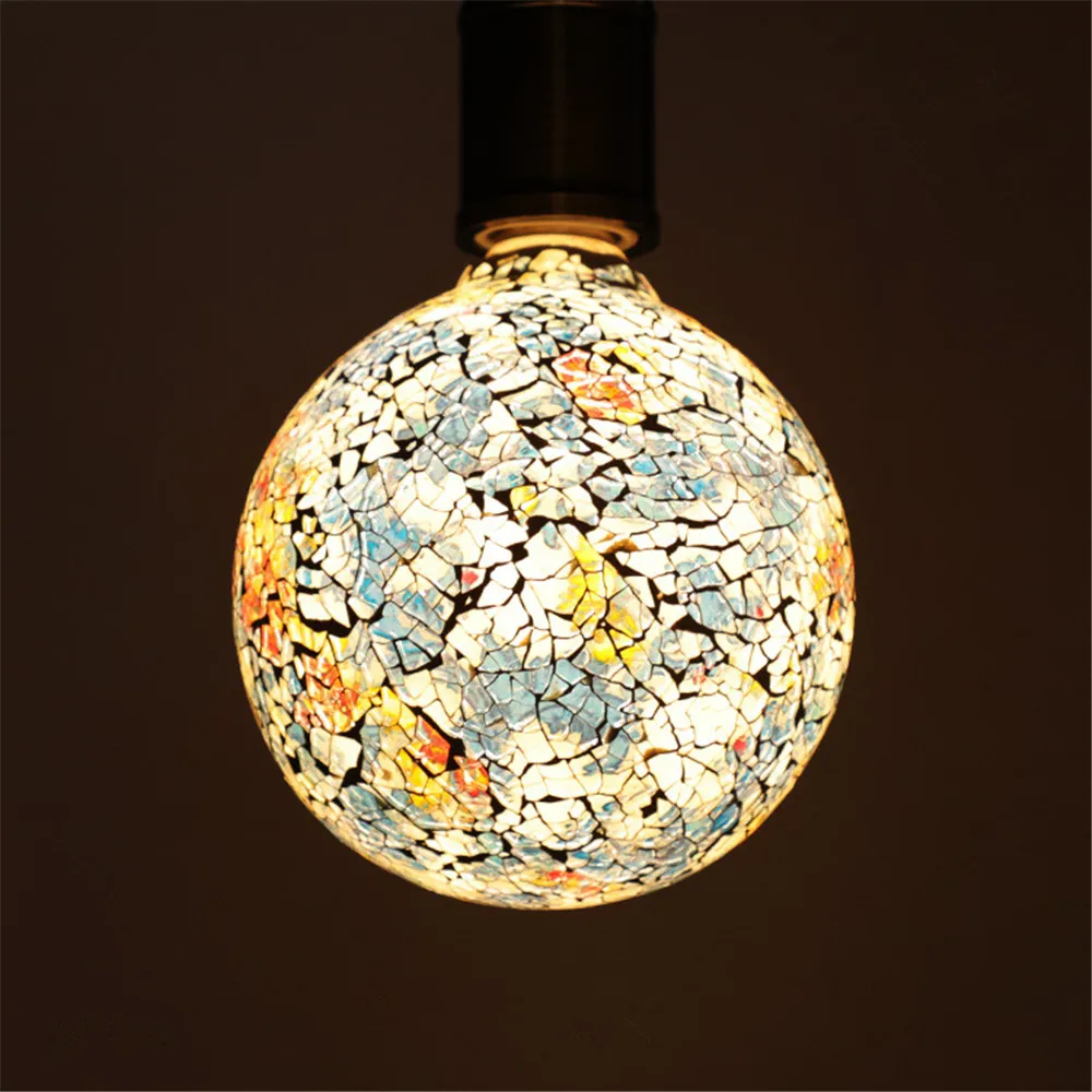 Colorful LED Light Decoration Bulb 100V 240V E27 4W G120 Glass Flower