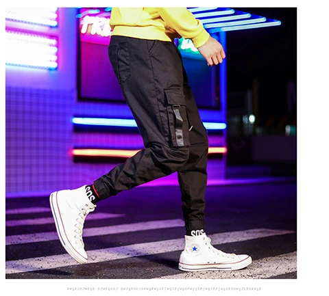 DIAOOAID новые винтажные бегуны для мужчин с завязками на лодыжке на молнии спортивные штаны для улицы хип-хоп мужские хип-хоп брюки