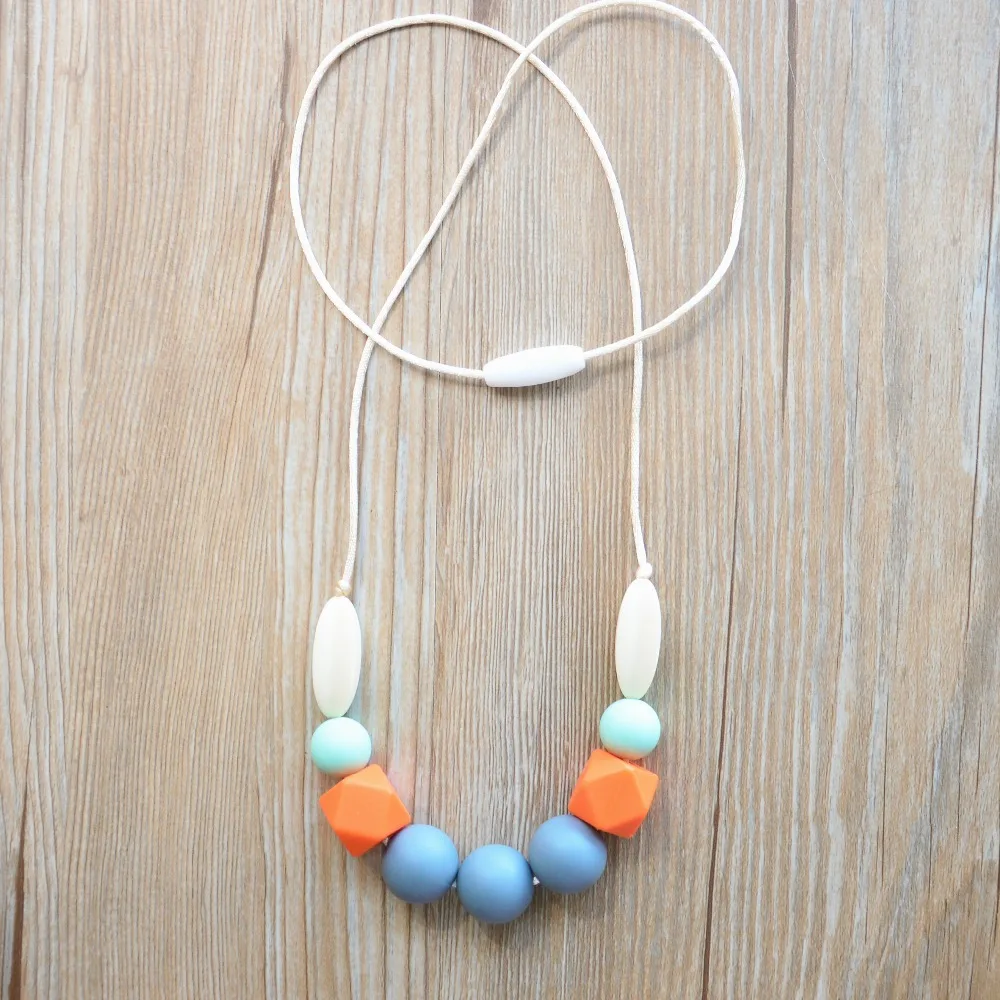 5pcs BPA FREE DIY CHEWABLE teething necklace Silicone beads Nursing