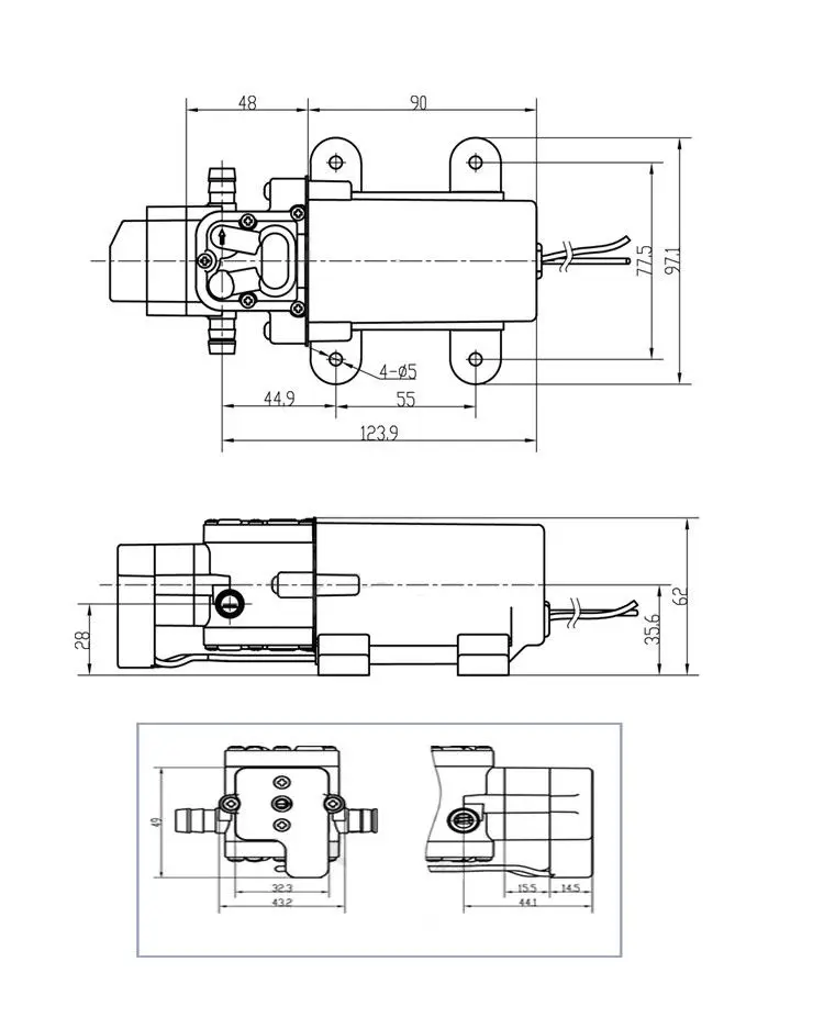 12V 5L/мин высокого Давление микро мембранный Водяной насос 80Psi для автомобиля