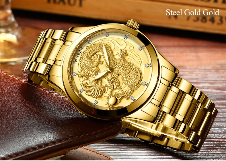 2019 Новая мода золото скульптура дракона часы для мужчин кварцевые часы водостойкий большой циферблат спортивные часы для мужчин часы Топ