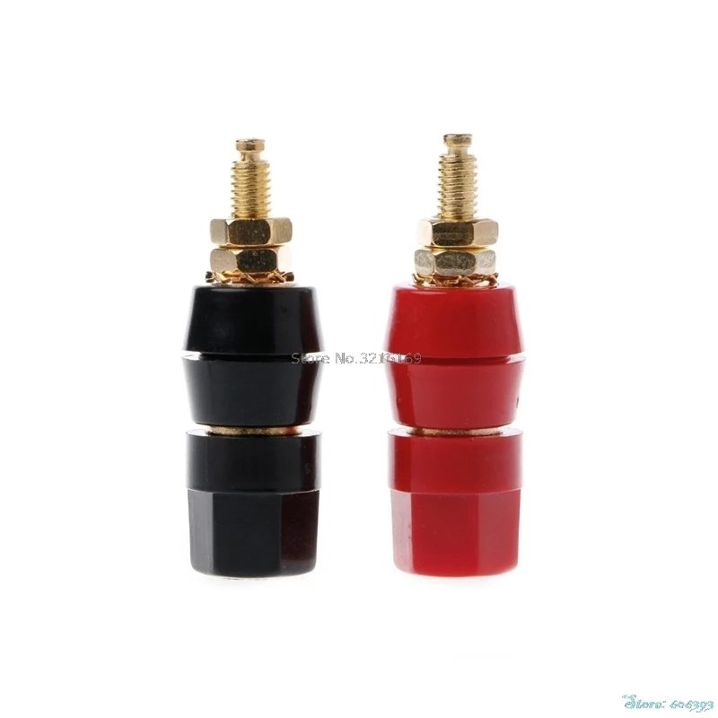 

For 1Pair 4mm Banana Plug Red Black Connector Amplifier Terminal Binding Post Speaker Jack Promotion