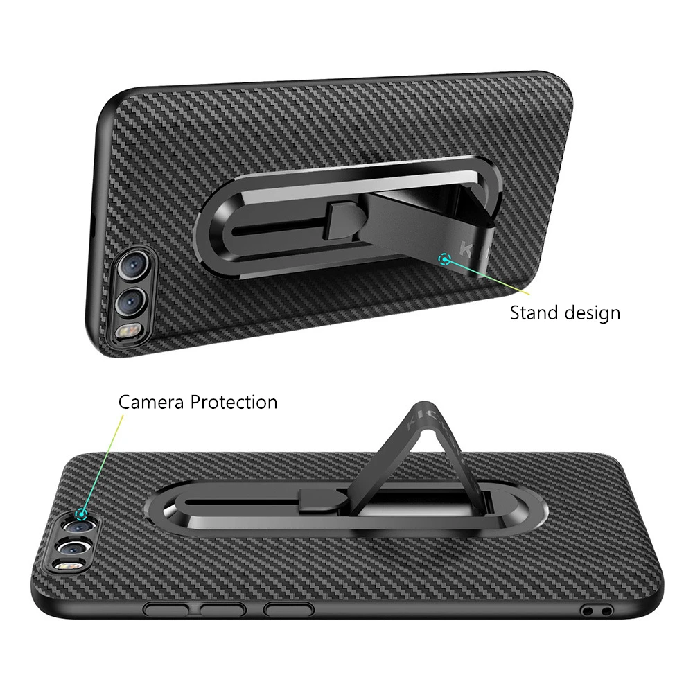 Best Holder Case For Xioami 6 A1 Note 3 Redmi 6A Note 6 Pro 4X 32GB Carbon Fiber Pattern Soft Stretchable Stand Phone Back Cover
