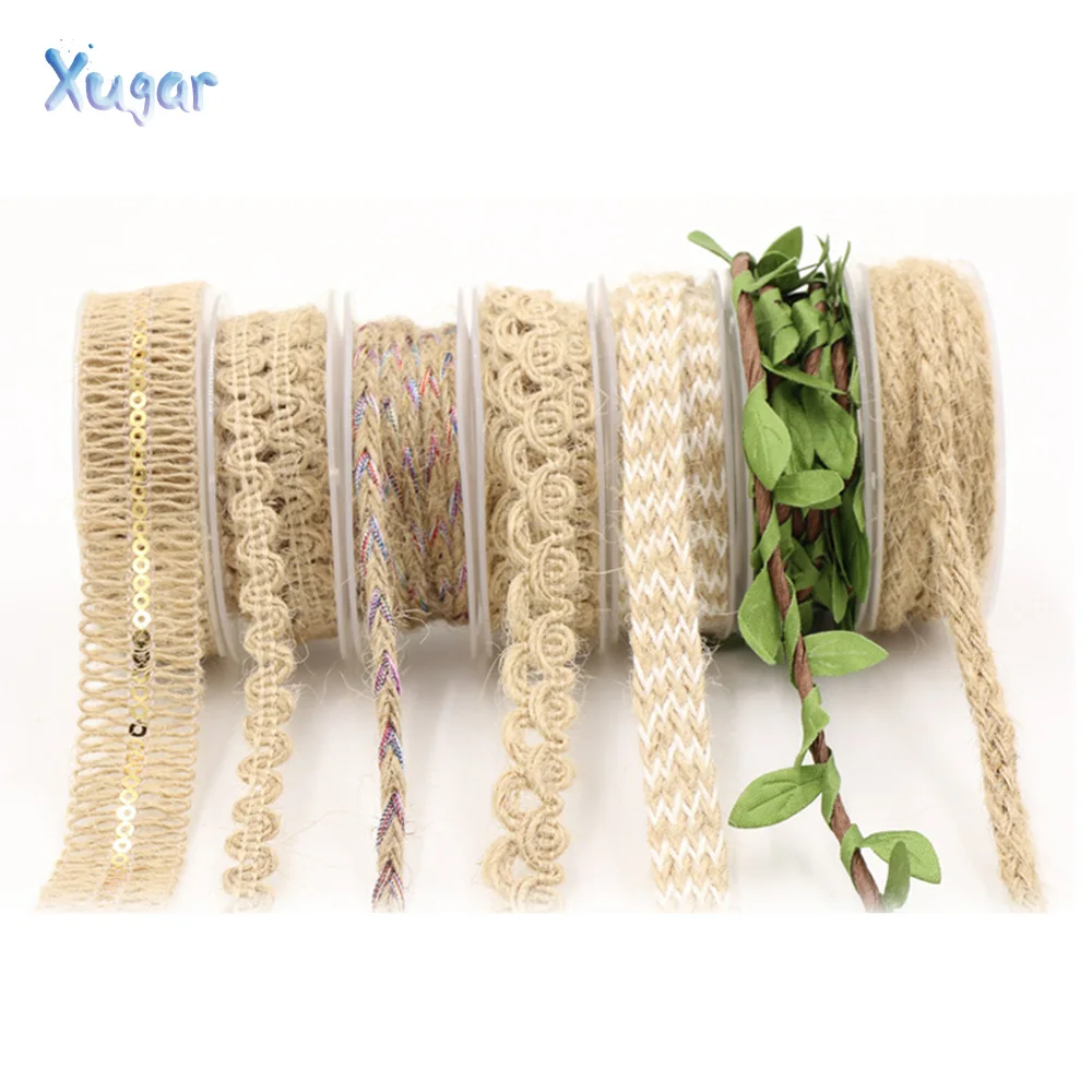 Xugar 2M/roll Flower Wrapping Packaging Gift Ribbon For Hair Bow DIY Florist Bouquet Hemp Boxes Decoration | Дом и сад