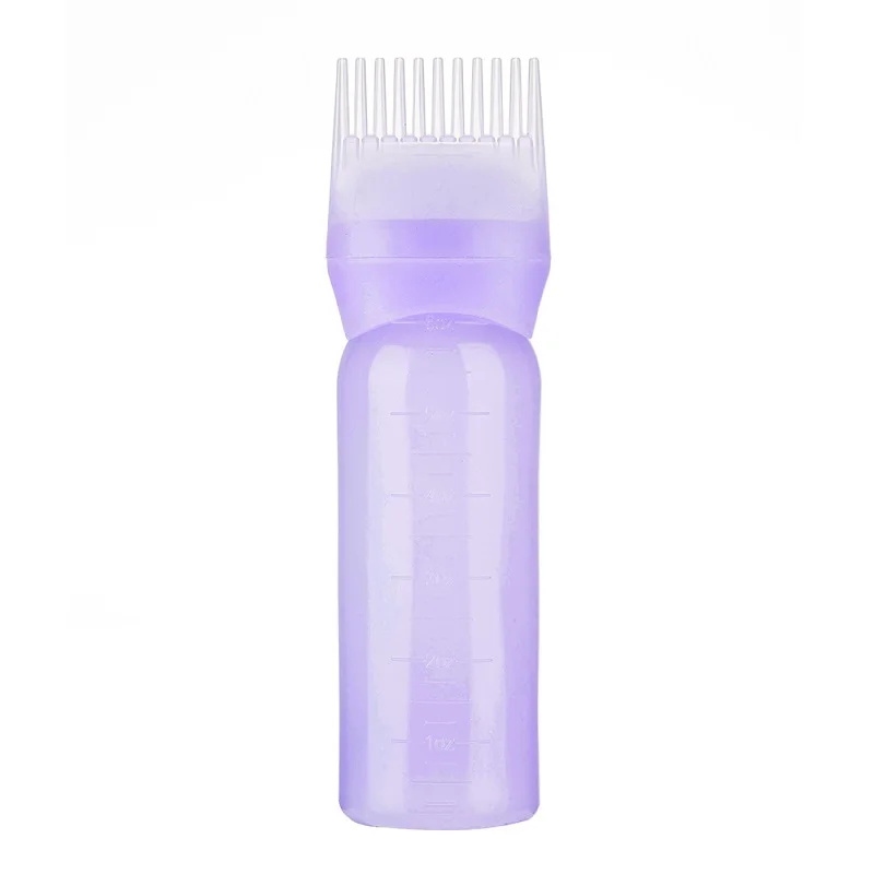 Пластиковая бутылка для краски для волос аппликатор с градуированной щеткой контейнер для таблеток салонный окрашивание волос Инструменты для укладки - Цвет: purple