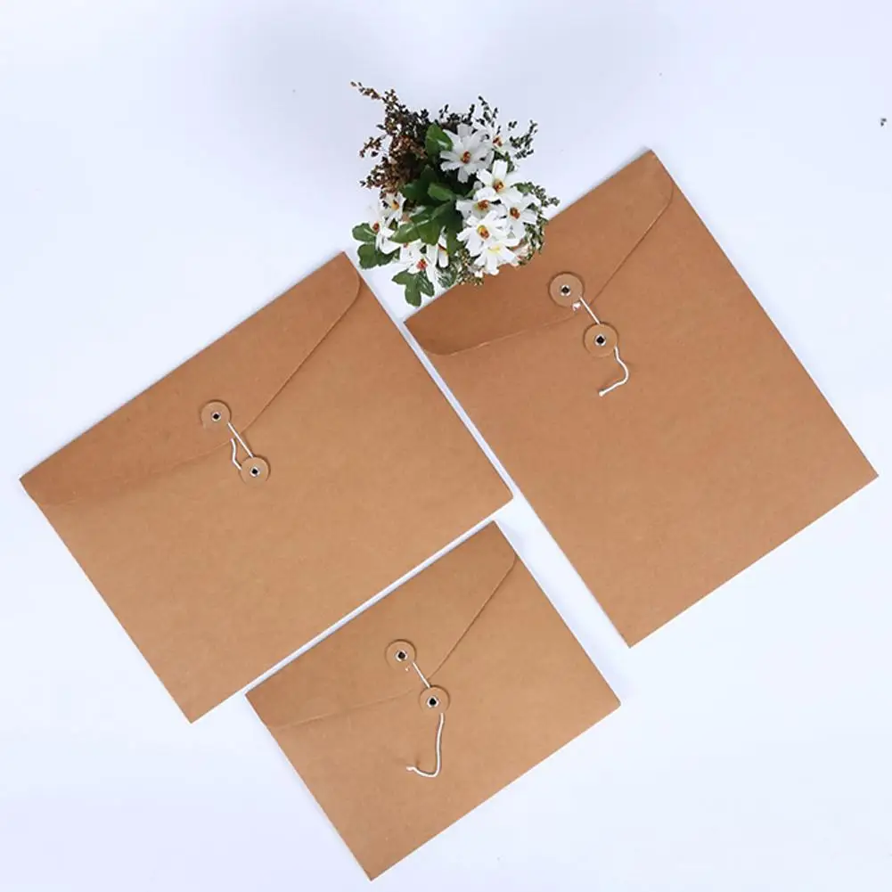 

A4 A5 Kraft Paper File Document Holder Envelope Bag Storage Organizer Folder Bag School Office Folder Pouch Supplies