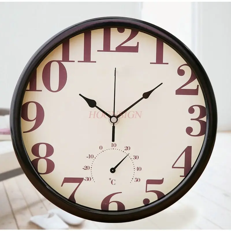 

Electric Thermometers Indoor Hygrometer Silent Clock Living Room Big Fashion Bedroom Temperature And Humidity European Modern
