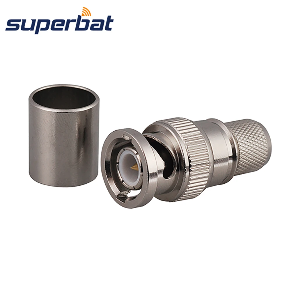 Superbat BNC Crimp Plug Male RF Coaxial Connector for Cable LMR400 RG8