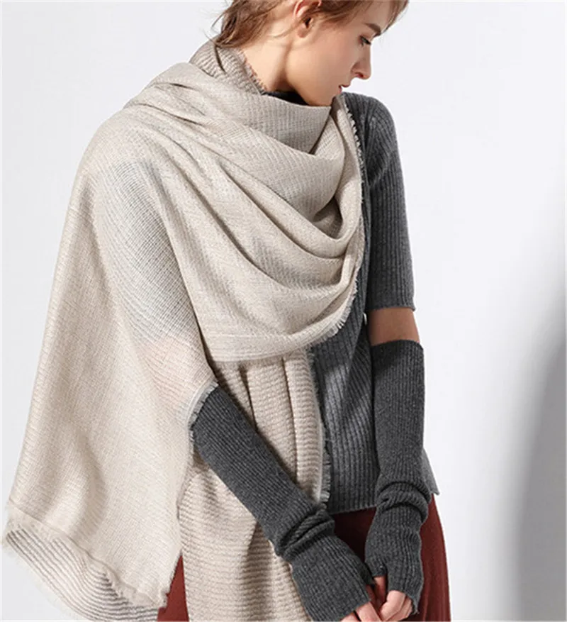 100%goat cashmere women fashion solid scarfs shawl pashmina 80x200cm small tassel |