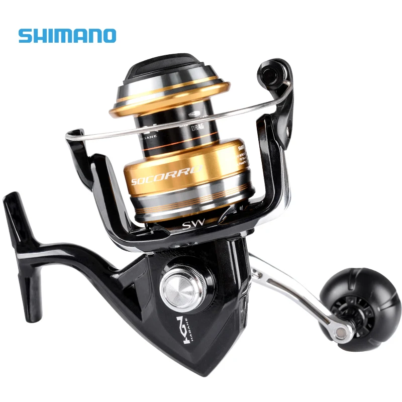 100% Original Shimano SOCORRO SW 8000 Big Sea Fishing Reel 4+1BB 4.9:1 X-Ship Saltwater Trolling Spinning Fishing Reel