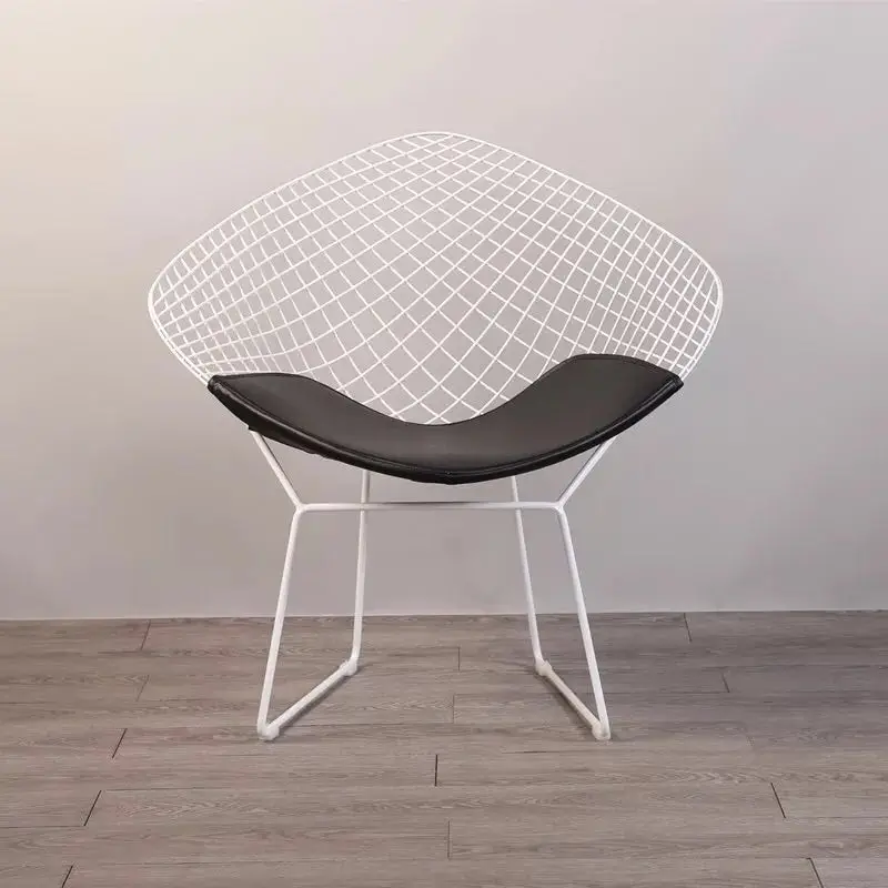 U-BEST открытый Реплика Bertoia алмазная проволока обеденный стул, хромированная фурнитура Алмазная кожа стул Гарри - Цвет: white and black pad