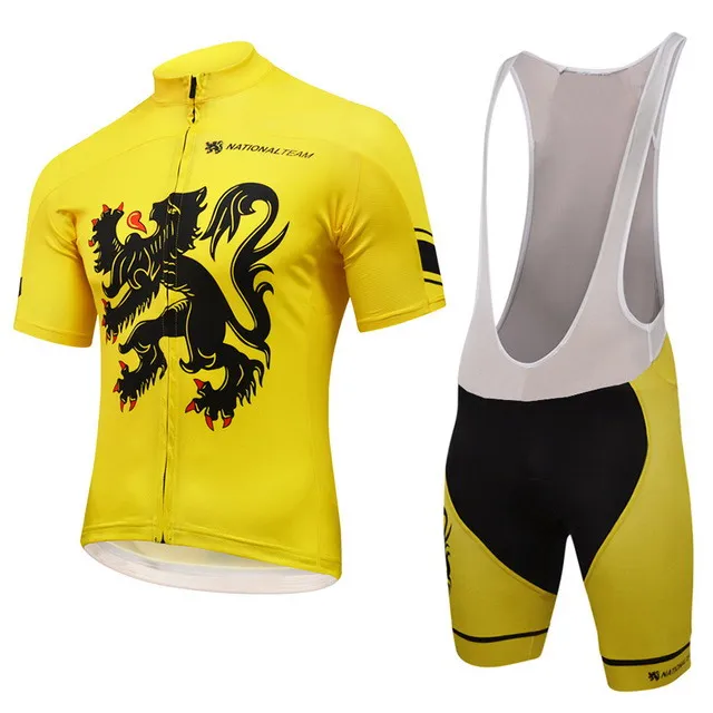 

2018 BELGIUM YELLOW SHORT SLEEVE CYCLING JERSEY SUMMER CYCLING WEAR ROPA CICLISMO+ BIB SHORTS 3D GEL PAD WITH POWER BAND