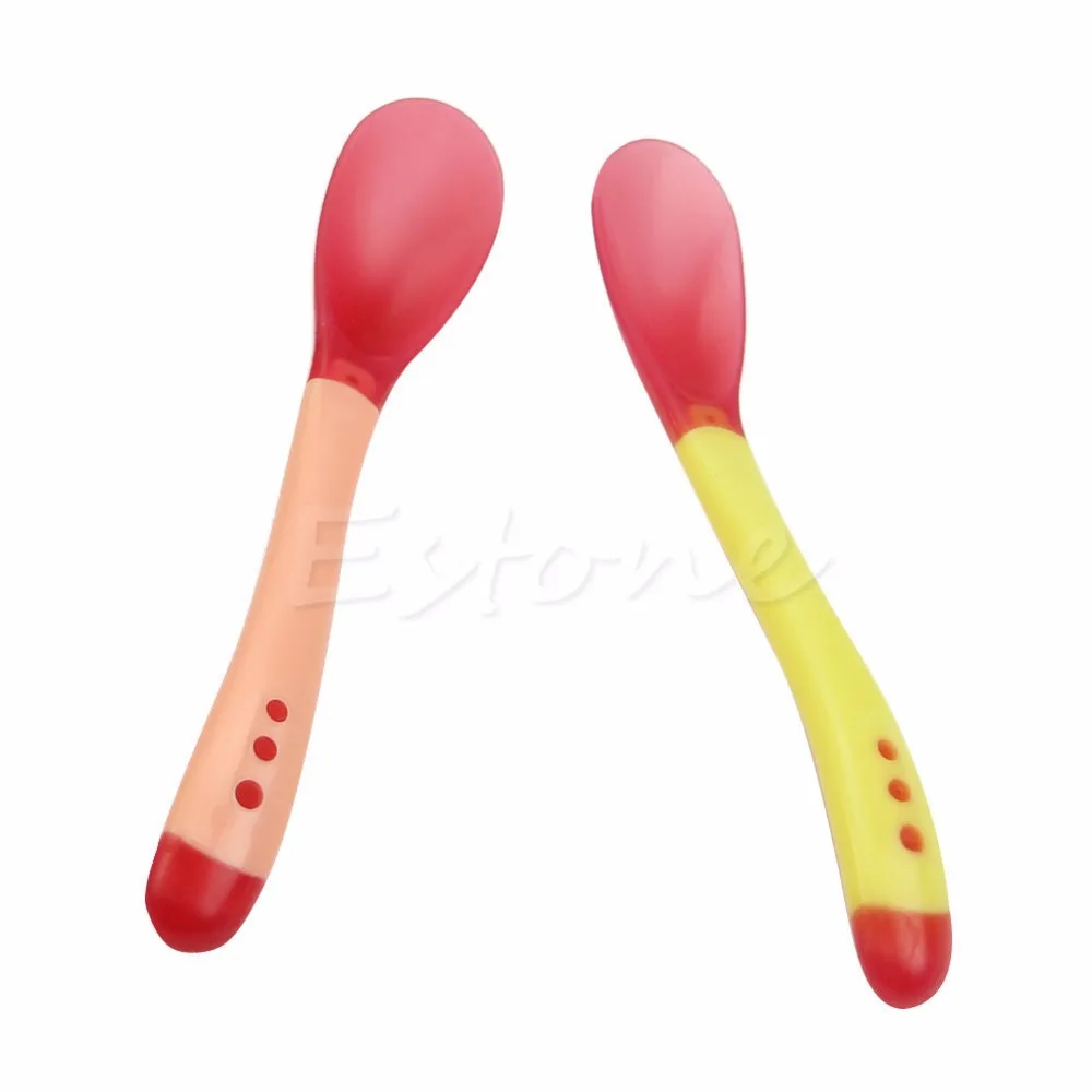 

Sensing Thermal Feeding Spoon Baby Kids Weaning Silicone Head Tableware