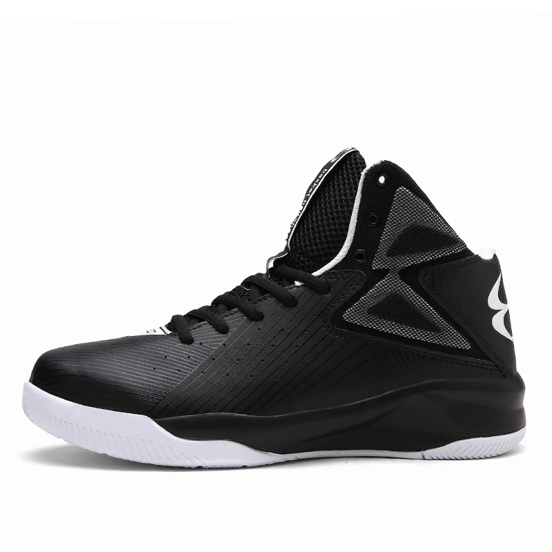en Adult Boy High Quality Sneakers Black and White Basketball Outdoor