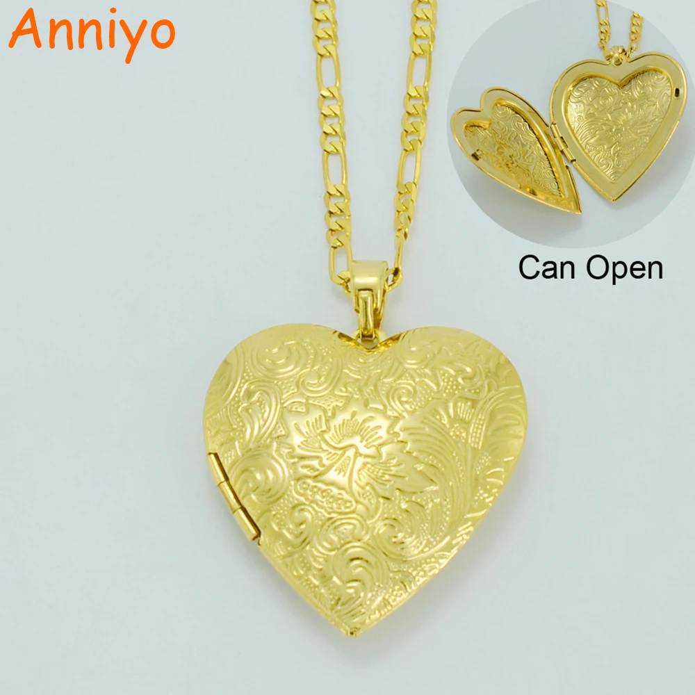 Image Big Heart Pendant Necklaces 18k Gold Plated Love Jewelry Romantic Wedding Gifts,Birthday Items MoM Girlfriend Gift #0098B02