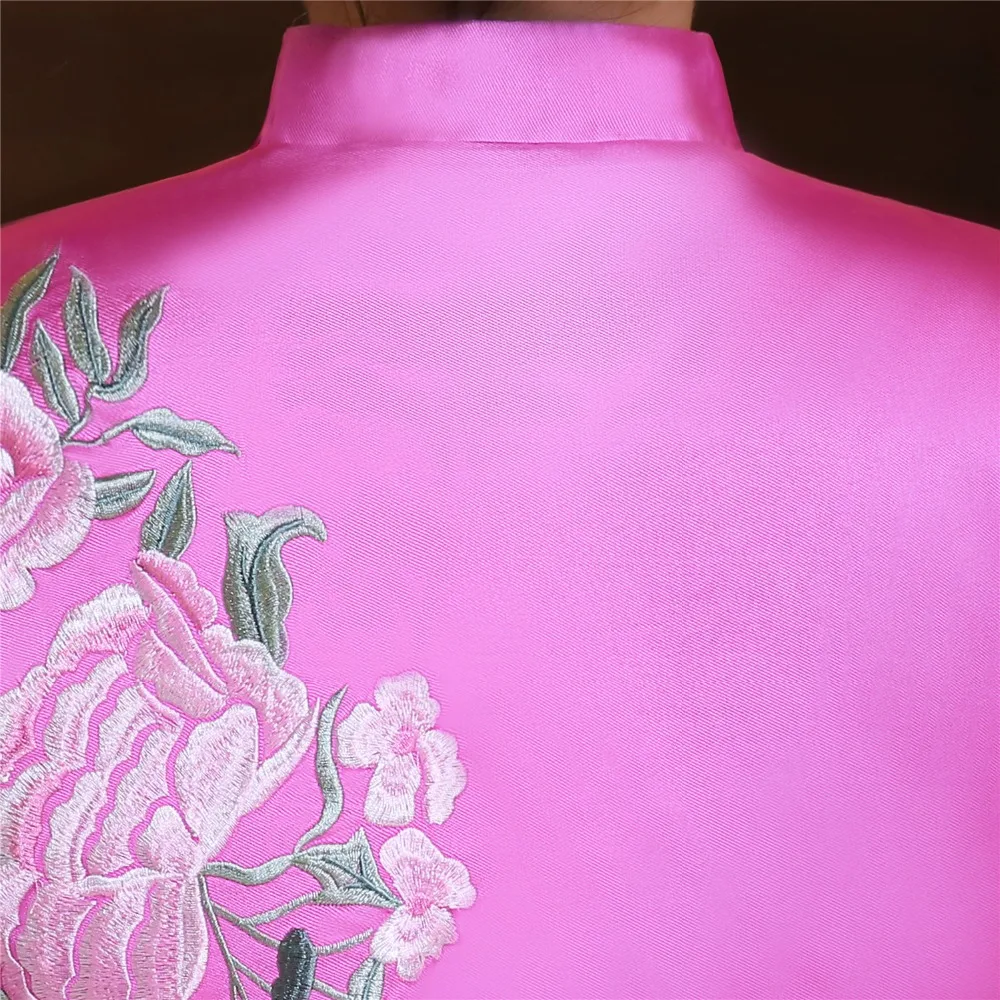Шанхай история Мандарин Воротник традиционная китайская одежда для женщин Цветочная вышивка женская куртка винтажный Топ для свадьбы
