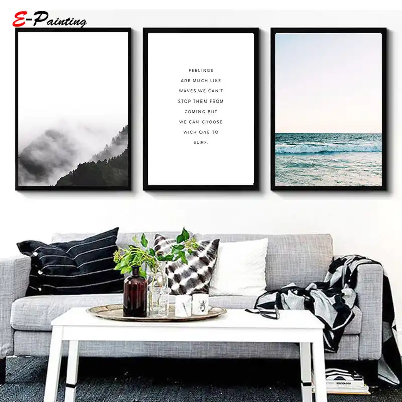 Poster Moderno Con Diseno De Bosque Montanas Paisaje Naturaleza