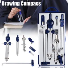 Профессиональный регулируемый прецизионный чертежный компас, набор для школы, офиса, строительства, инженерного оформления, канцелярские инструменты