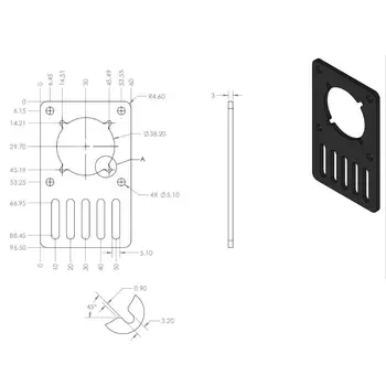 

Black Anodized Aluminum NEMA 23 Stepper Motor Mount Plate for CNC Machine for Openbuilds 3D Printer Parts Accessories