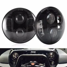 DOT 7 Inch Round 80W Headlight Kit Hi/Low Beam DRL Projection Led Headlamps For Jeep Wrangler Jk TJ Hummer (Pair DOT SAE E9)