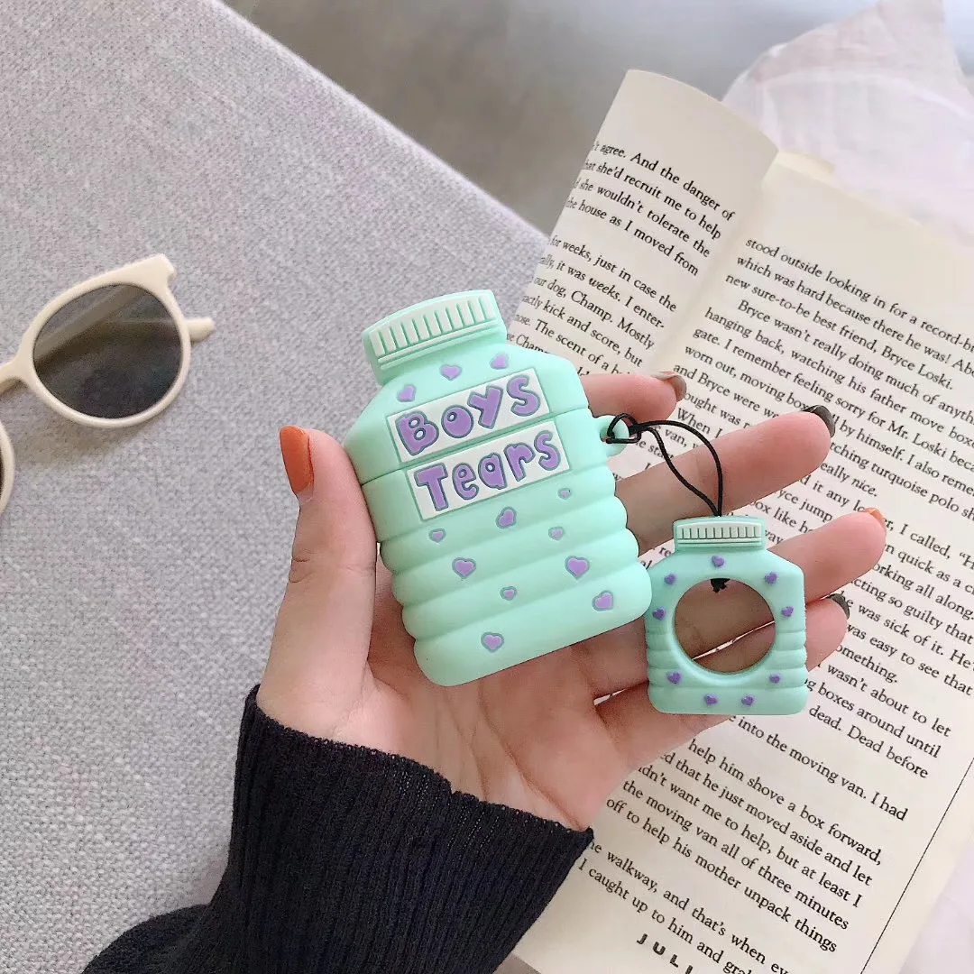 D2 Для AirPods чехол милый молочный чай напиток розовая бутылка силиконовый защитный чехол для airpods сумка беспроводной футляр для наушников для air pods 2 - Цвет: D2