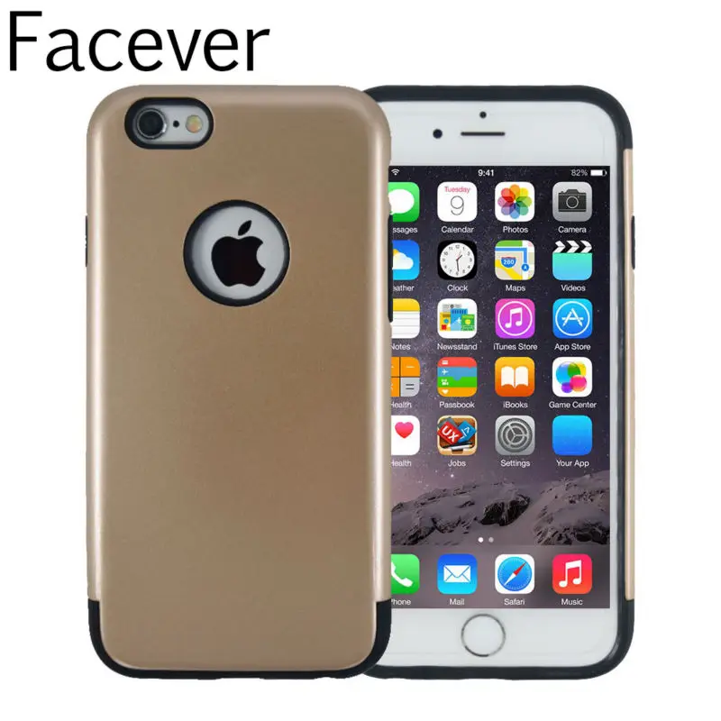 

Dual Layer Rugged Hybrid Armor For Apple iPhone 6 6S 4.7 Case Rubber Bumper + Plastic Back Cover Skin Cell Phone Cases