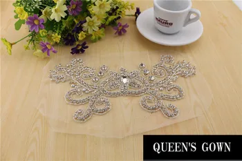 

Bridal beaded Rhinestone applique bling patch decorative rhinestone for wedding dress sew on rhinestone trimming