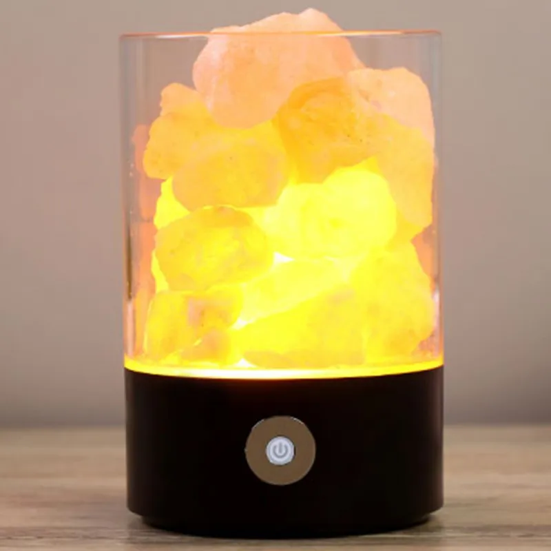 

Himalayas Salt Crystal Rock LED Lamp Cube NATURAL Multi-color Ionizing Lamps Creative Negative Ions Nightlight