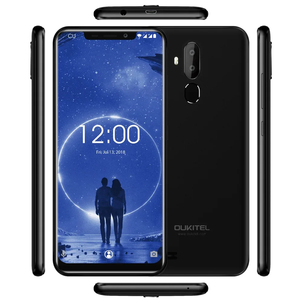 OUKITEL C12 Face ID 6,18 "19:9 смартфон сл сканером отпечатков пальцев Android 8,1 мобильный телефон MTK6580 4 ядра 2G Оперативная память 16G Встроенная память Dual SIM