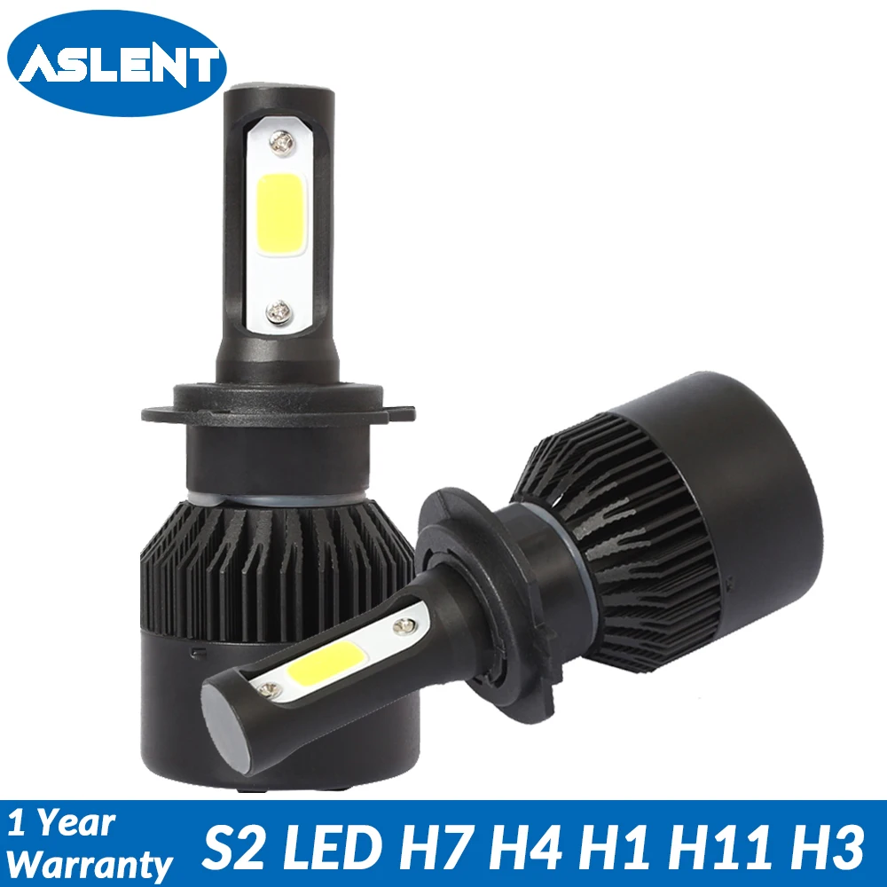 

ASLENT 2pcs Auto Bulbs LED H7 H4 H11 H1 H3 9005 9006 9012 9003 HB1 HB2 HB3 HB4 LED Car Headlights 72w 8400lm 6500K Fog Light 12v