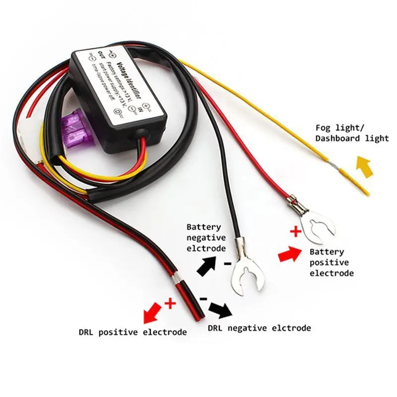 

Car LED DRL Relay Daytime Running Light Relay Harness Auto Car Controller On/Off 12v-18v Switch Fog Light