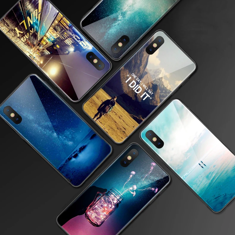 Tempered Glass Case For Apple iphone 6 7 8 Plus X XS XR MAX Cover 7plus 8plus 6S XSMAX Full Protection Iphone Cases |