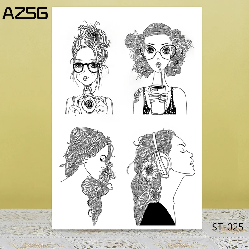 

AZSG Beautiful fashion girl style Clear Stamps/Seal For DIY Scrapbooking/Card Making/Album Decorative Silicon Stamp Crafts