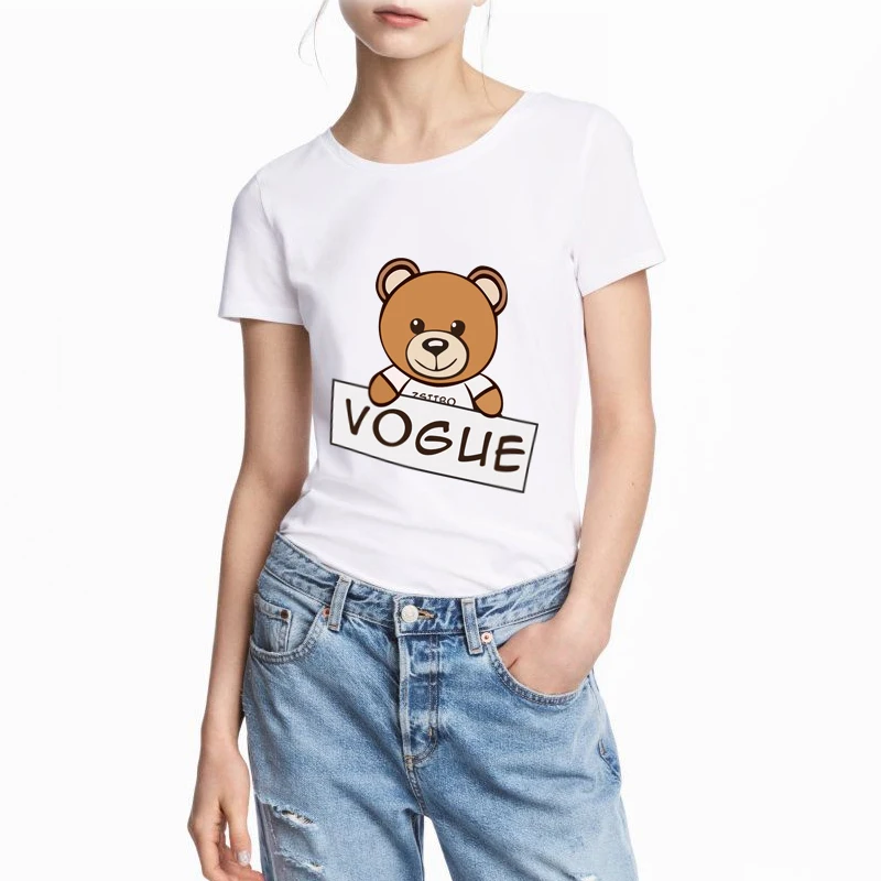 

ZSIIBO Vogue Female Tshirt Girls Children wear Cartoon Bear Print Summer Boys t-shirt cotton Tees Kids Boy Tops Clothes CX6L175