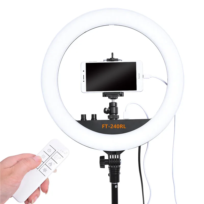  Fosoto FT-240RL 14 Inch Photographic Lighting 3200-5600K Ring lamp Camera Photo Studio Phone led Ri - 32983208117