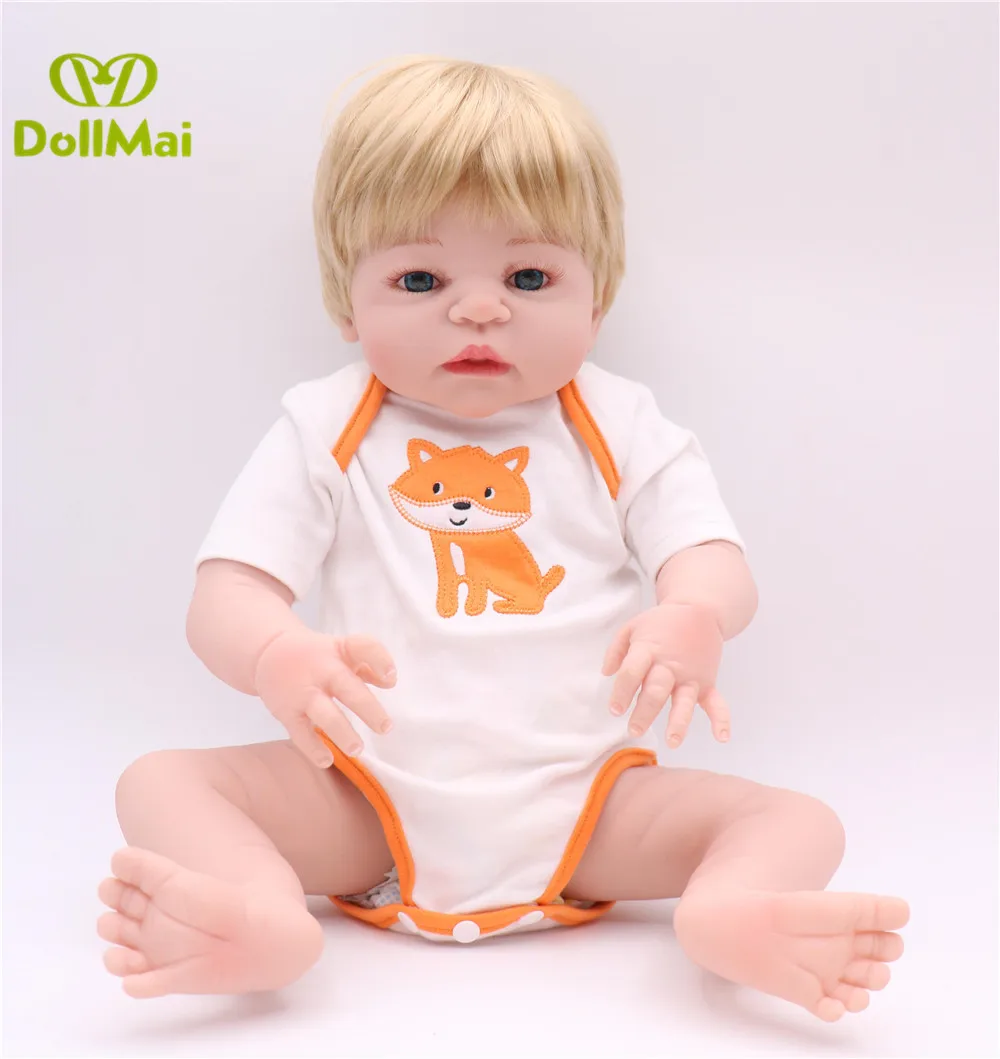 Кукла DollMai Bebe 55 см силиконовая кукла reborn boy детский подарок с лисой одежда