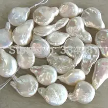 Подлинный натуральный пресноводный AAA 15-20 мм 4-5(толстый) мм белый барокко Жемчуг "Колье с незакрепленными бусинами