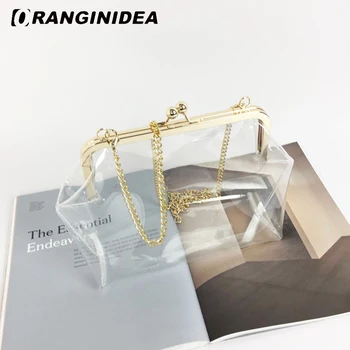 

Women Handbags PVC Transparent Laser Hologram Clutch Bag Lady Fashion Chain Shoulder Crossbody Bags Girl Small Evening Bag