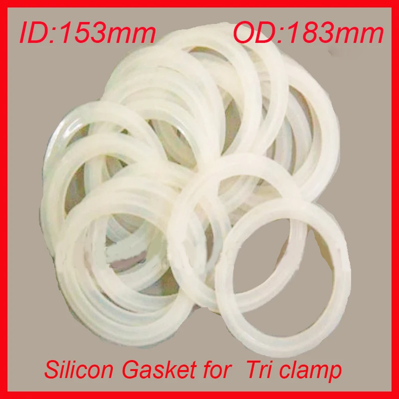 

New Silicon Gasket sealing f Tri Clover clamp Ferrule ID 153mm OD 183mm 10pcs/lot Food Grade High Temperature Brewer Hardware