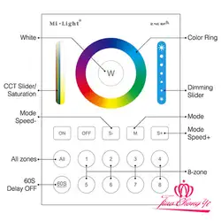 Ми свет LED контроллер 2.4 г беспроводной 8 зон РФ Диммер дистанционного B8 touch LS2