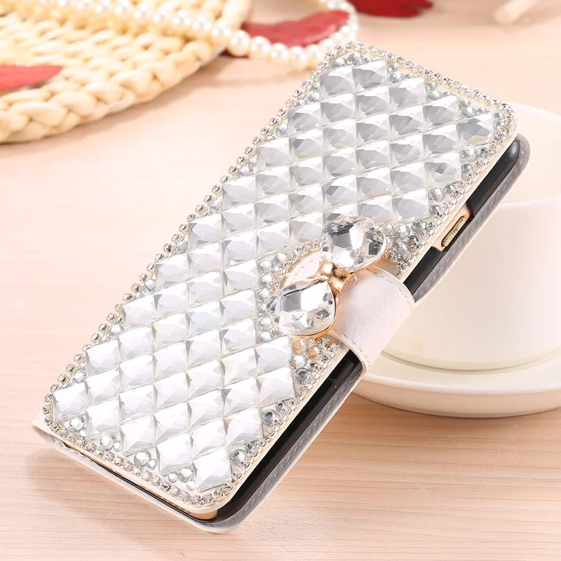 for iPhone X Diamond Crystal Wallet Leather Rhinestone Stand Case Phone