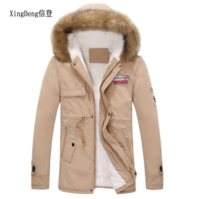 $US $22.74  XingDeng 2018 new men's thick warm cotton jackets winter down coat long fur collar army men parka t