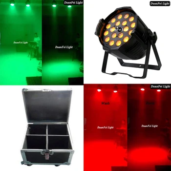 

(4lot+Flycase) Stage Zoom Par Lights 18X15W RGBWA 5IN1 LED wash Par spot Lights DJ Disco Lamp KTV Bar Party Backlight