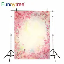 Funnytree fundos para photo studio aquarela rosa flor primavera bokeh borboleta profissional pano de fundo photocall impresso